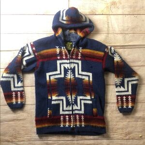 Tejidos Ruminahui Alpaca Wool Southwest Western Geometric pattern hoodie